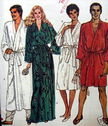 8155 VOGUE UNISEX WRAP ROBE LENGTHS, BELT PATTERN  SMALL, MEDIUM  CHOICE UNCUT