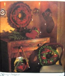 8159 SHAPE ORNAMENTS,STOCKING,WREATHS LOG CABIN PATTERN