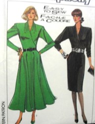 8167 SURPLICE SLIM-CIRCLE SKIRT LS DRESS PATTERN 12