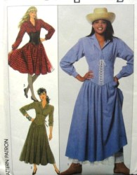 8169 Simplicity  TIED LACED MIDRIFF FLARE DRESS LENGTHS PATTERN 10-14 uncut