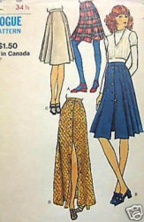 8176 VOGUE 70 A-SKIRT LENGTHS, PLEATS OR NOT PATTERN 24'' WAIST