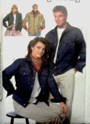 8177  Simplicity UNISEX LOOSE UNLINED JEAN JACKET LENGTHS PATTERN LG, or MD choice