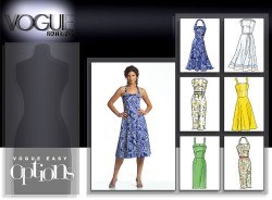 8184 VOGUE STRAPLESS STRAPPY FLARE - STRAIGHT EZ DRESS PATTERN 6-22 3 SIZES