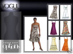 8185  VOGUE FLARE RUFFLE DRESS STRAP OR NOT PATTERN 6-10,12-14,18-22