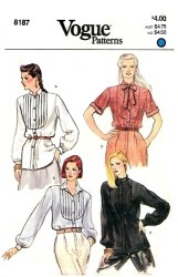 8187 VOGUE SS-LS LOOSE TUCKS BLOUSE LENGTHS,INSET PATTERN 8