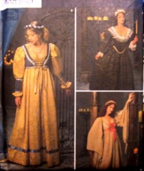 8192 MEDIEVAL RENN CHEMISE GOWN,SNOOD,VEIL,HEADROLL PATTERN 4-20