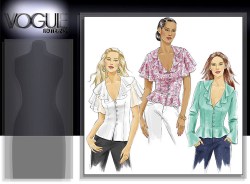 8194 VOGUE FLOUNCY COLLAR SS-LS  BUTTON TOP PATTERN 6-10,12-16 CHOICE