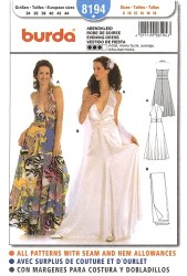8194 PLUNGING HALTER FLOOR DRESS,STOLE PATTERN 8-18