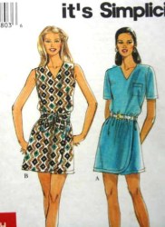 8206 Simplicity  SO EZ CUTE MOCK WRAP ROMPER, BELT PATTERN 6-16
