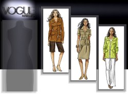 8208 VOGUE EZ CARGO JACKET, BELT, SKIRT, BOTTOMS PATTERN 14-18, 8-12