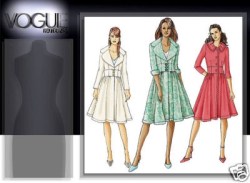 8211 VOGUE FIT LINED FLARE MIDRIFF COAT PATTERN 6-10, 18-22 CHOICE