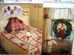 8215 SIMPLICITY XMAS COMFORTER CRIB- TWIN, ORNAMENTS, DOLL, BEAR, CALENDAR, WREATH PATTERN