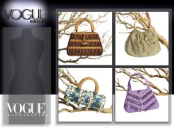 8216 4 LINED SHAPED TEXTURED HANDBAGS/PURSES PATTERN