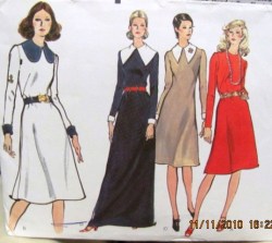 8216 VOGUE Late 1960s  LONG SLEEVE  A-LINE DRESS LENGTHS 3 MAIN PCS  VINTAGE PATTERN 16 38B  OR 12 34B CHOICE CUT