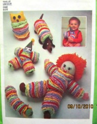8225 CLOWN DOLL, OWL, DOG, CATERPILLAR 77 CIRCLE TOY PATTERN