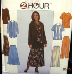8226 SIMPLICITY 2 HR PULLOVER TOP,  GORE SKIRT, PANTS, SCARF PATTERN XS-XL 2 SIZES choice uncut