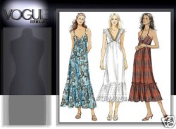 8235 EZ VOGUE LONG RUFFLE SLIP DRESS LENGTHS PATTERN 12-16,18-22