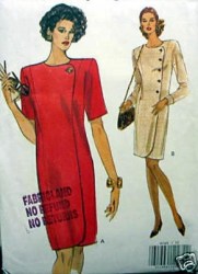 8249 VOGUE FIT TAPER ASYMMETRIC DRESS 1992 PATTERN 6-10 or  12-16,  or 18-22 choice