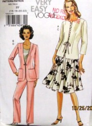 8261 VOGUE EZ TIED JACKET, SWING SKIRT, PANTS PATTERN 16-22
