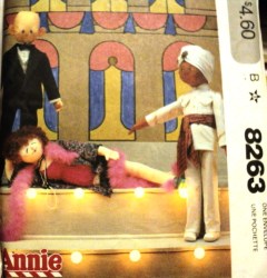 8263  8118 MCCALLS ANNIE, MS HANNIGAN, PUNJAB, DADDY WARBUCK, SANDY DOLL PATTERNS