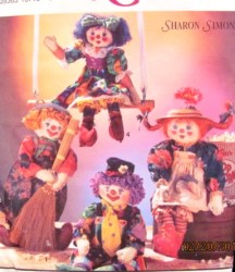 8263 24'' BOY, GIRL CLOWN RAG DOLLS,OUTFITS PATTERN