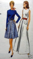 8265 VOGUE INVERTED PLEAT A-DRESS LENGTHS SLEEVES OR NOT PATTERN 16 38B CUT