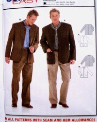 8273 SO EZ MEN'S BUTTON LS JACKET COLLAR OR NOT PATTERN 34-50