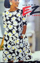 8280 EZ  VOGUE  SHORTER S.S. A-LINE POCKET DRESS PATTERN 14-18 or 20-24 uncut choice