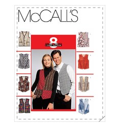 8285 MCCALLS 8 GREAT HIM & HER LINED V-VESTS BACK BELT PATTERN MEDIUM 34-36''; OR LG 38,40 or XXL  UNCUT CHOICE