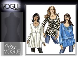 8291 EZ VOGUE TUNIC EMPIRE/PLEAT/RUFFLE TOPS PATTERN 6-12,14-20