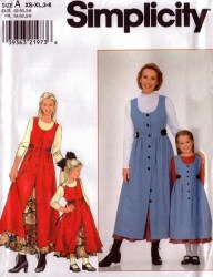8292 MOM, DAUGHTER BUTTON TIE JUMPER,PETTICOAT PATTERN XS-XL,3-8
