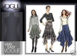 8294 VOGUE EZ HANKIE HEM  SHAPE YOKE SKIRT PATTERN 6-20 2 SZS