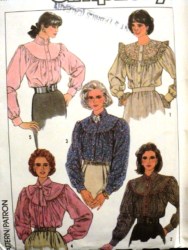 8301 SIMPLICITY 1987 LOOSE LONG SLEEVE YOKE BLOUSE PATTERN 8-14