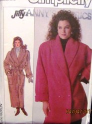 8311 LOOSE LINED 1-2 BREASTED COAT,BELT 2 LENGTHS PATTERN 6-24