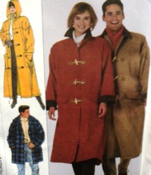 8312 SIMPLICITY UNISEX LINED DUFFLE COAT 3 LENGTHS HOOD OR NOT PATTERN SMALL UNCUT