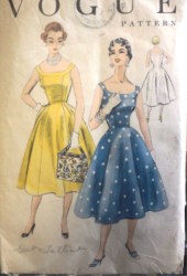 8328 1954 VOGUE SLVLSS FLARE DRESS PATTERN 16 34''BUST