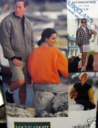 8333 VOGUE SPORTY ZIP JACKET (QUILTED/ LEATHER) UNISEX PATTERN XS-XL 2 SIZES