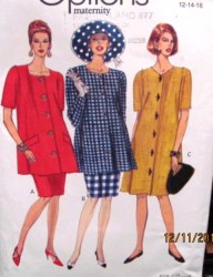 8334 EZ VOGUE MATERNITY FLARE DRESS,TUNIC, SKIRT PATTERN 12-16