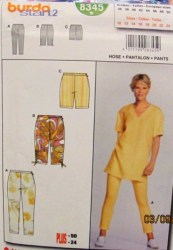 8345  BURDA CUTEST SKINNY STRETCH PANTS  3 LENGTHS PATTERN 10-24