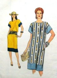 8346 80s STRAIGHT PULLOVER BOXY LONGER SS DRESS PATTERN 12-16