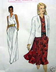 8349 VOGUE EZ JACKET,  SLEEVELESS DRESS LENGTHS PATTERN 12-16 UNCUT
