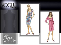 8351 EZ VOG SS-LS EMPIRE TIE DRESS COWL OR NOT PATTERN 6-20