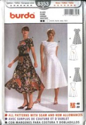 8353 SHORT SLEEVE LONGER SWING DRESS PATTERN 10-22
