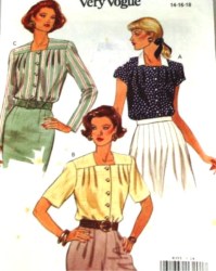 8355 VOG EZ LOOSE FIT YOKE PLEAT SS-LS BLOUSE PATTERN 8-12,14-18