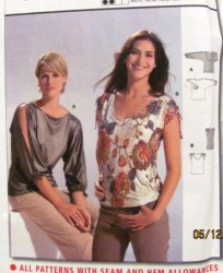 8356 STRETCH  DOLMAN SLIT SLEEVES/SLEEVELESS SHIRT PATTERN 10-20
