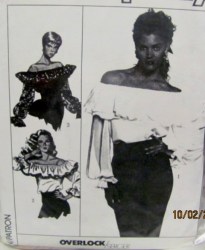 8356 OFF SHOULDER RUFFLED SASSY LS PEASANT BLOUSE PATTERN 10-14