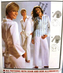 8359 BACK LACED,BACK TIE LONG SLEEVE BLOUSE TOP EZ PATTERN 8-20