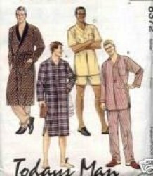 8372 WRAP ROBE,BELT LENGTHS, NITESHIRT,PJS PATTERN MEDIUM