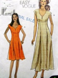8382 EZ VOGUE EMPIRE CAP SLEEVE DRESS LENGTHS PATTERN 8-12,14-20