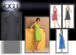 8386 VOGUE EZ KNIT LAP TIE SLEEVELESS V-DRESS LENGTHS PATTERN 6-12